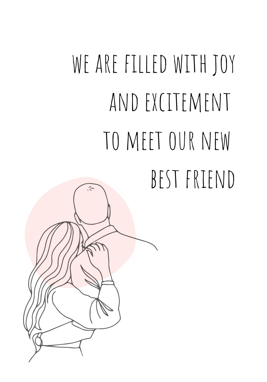A line-art pregnancy affirmation card
