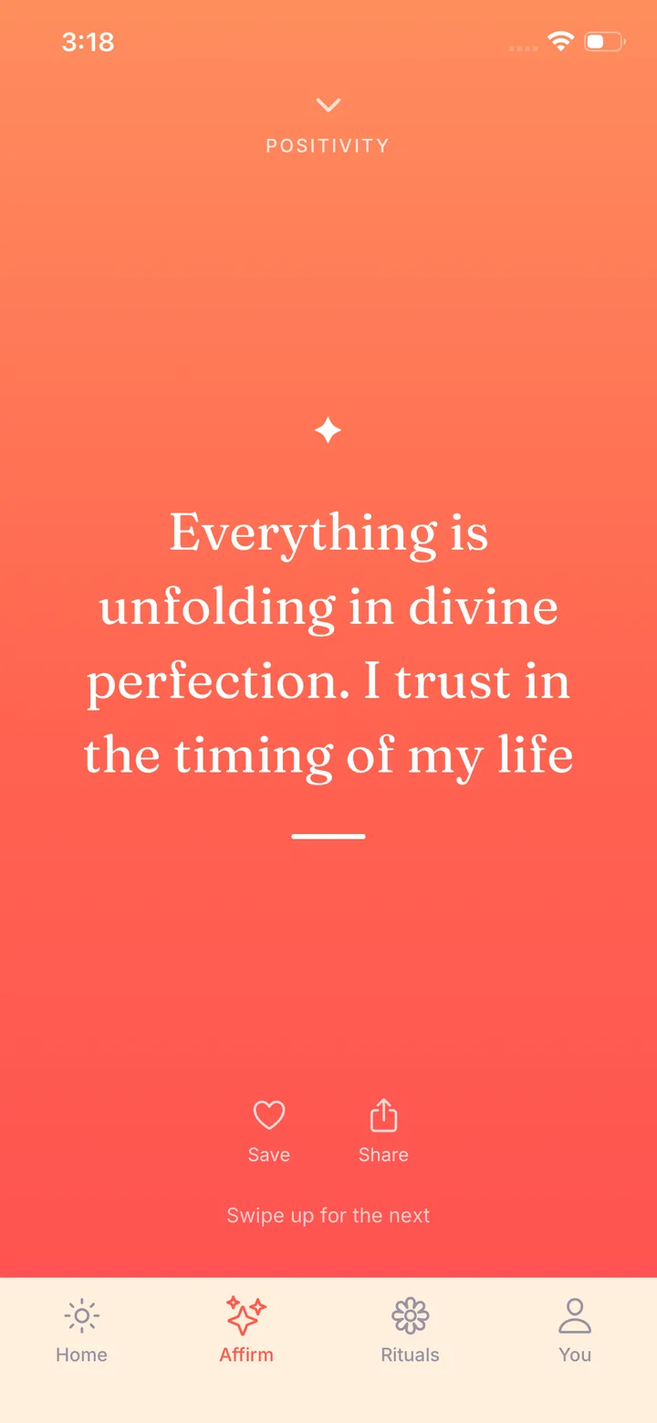 An Embody affirmation card, ready to save or share