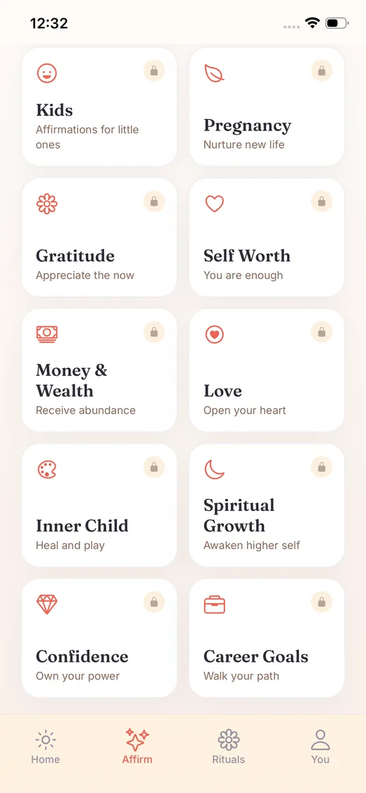 Choosing an affirmation theme